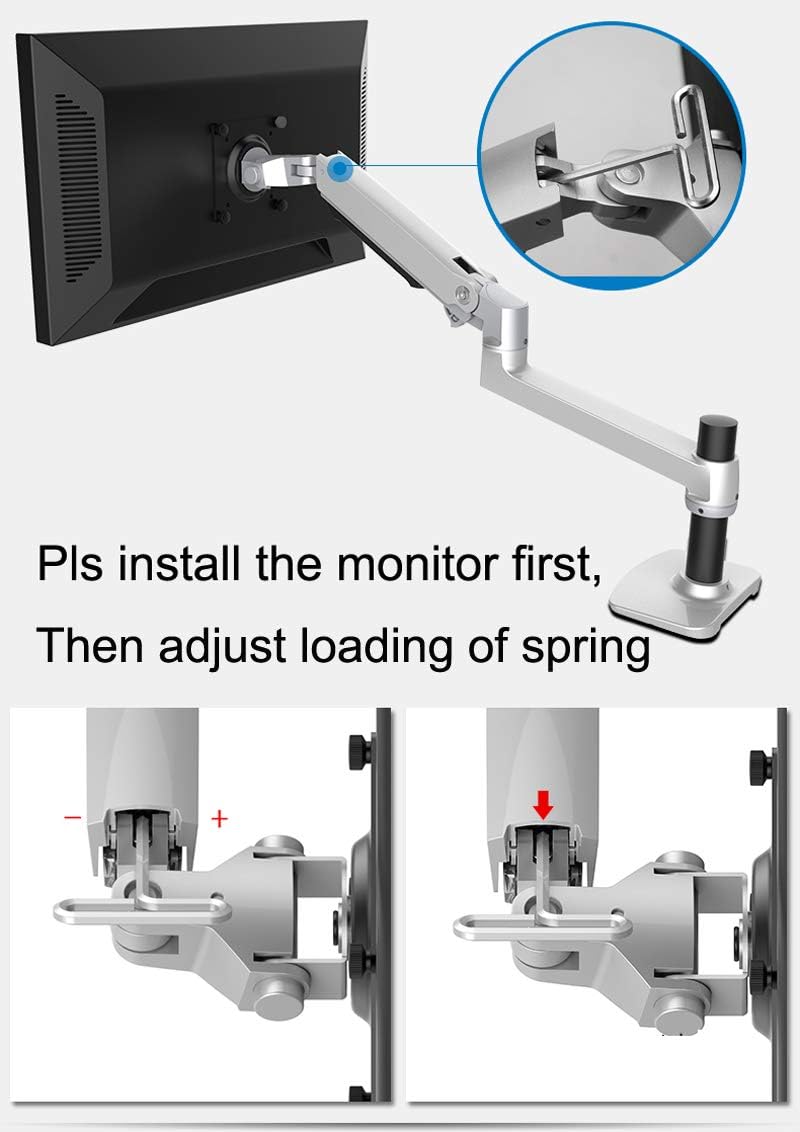 XSJ8013WT Ultra Long Arm Aluminum Wall Mount Laptop Holder - Full Motion Adjustable Monitor Stand with Mechanical Spring for Home & Office Workspace (Black) - Perfect for Ergonomic Computing, Gaming, and Space-Saving Desk Setup