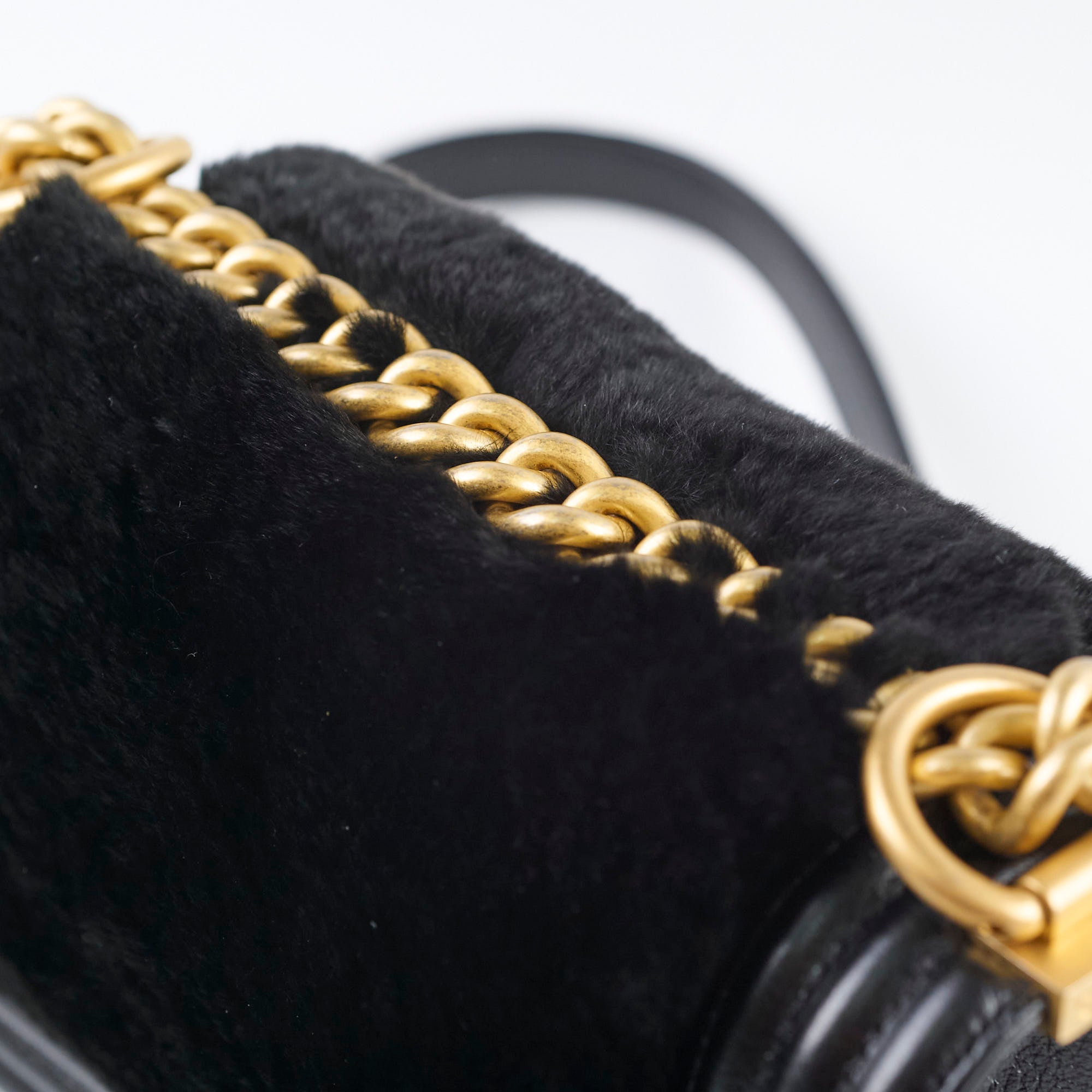 Chanel Boy Black Fur Handbag - Luxury Quilted Leather Crossbody Bag for Women | Perfect for Evening Parties, Date Nights & Special Occasions