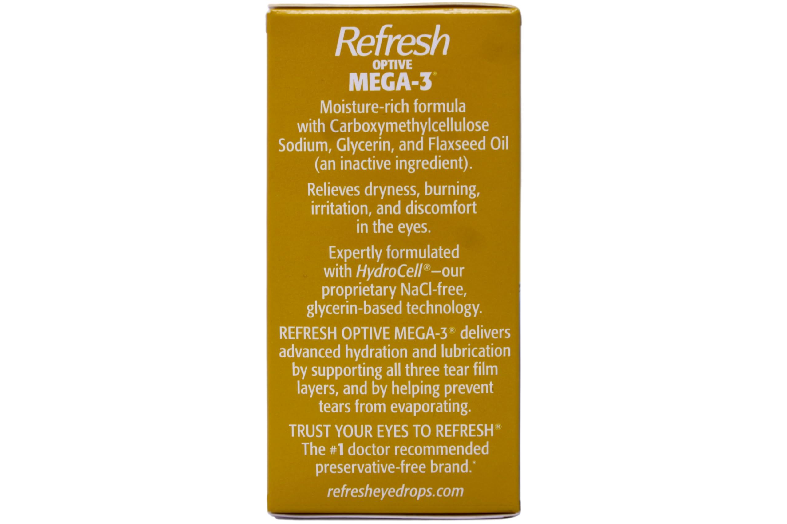 Refresh Optive Mega-3 Lubricant Eye Drops with Flaxseed Oil - 30 Count (Pack of 6) | Dry Eye Relief for Contact Lens Wearers & Computer Users | Long-Lasting Hydration for Irritated Eyes