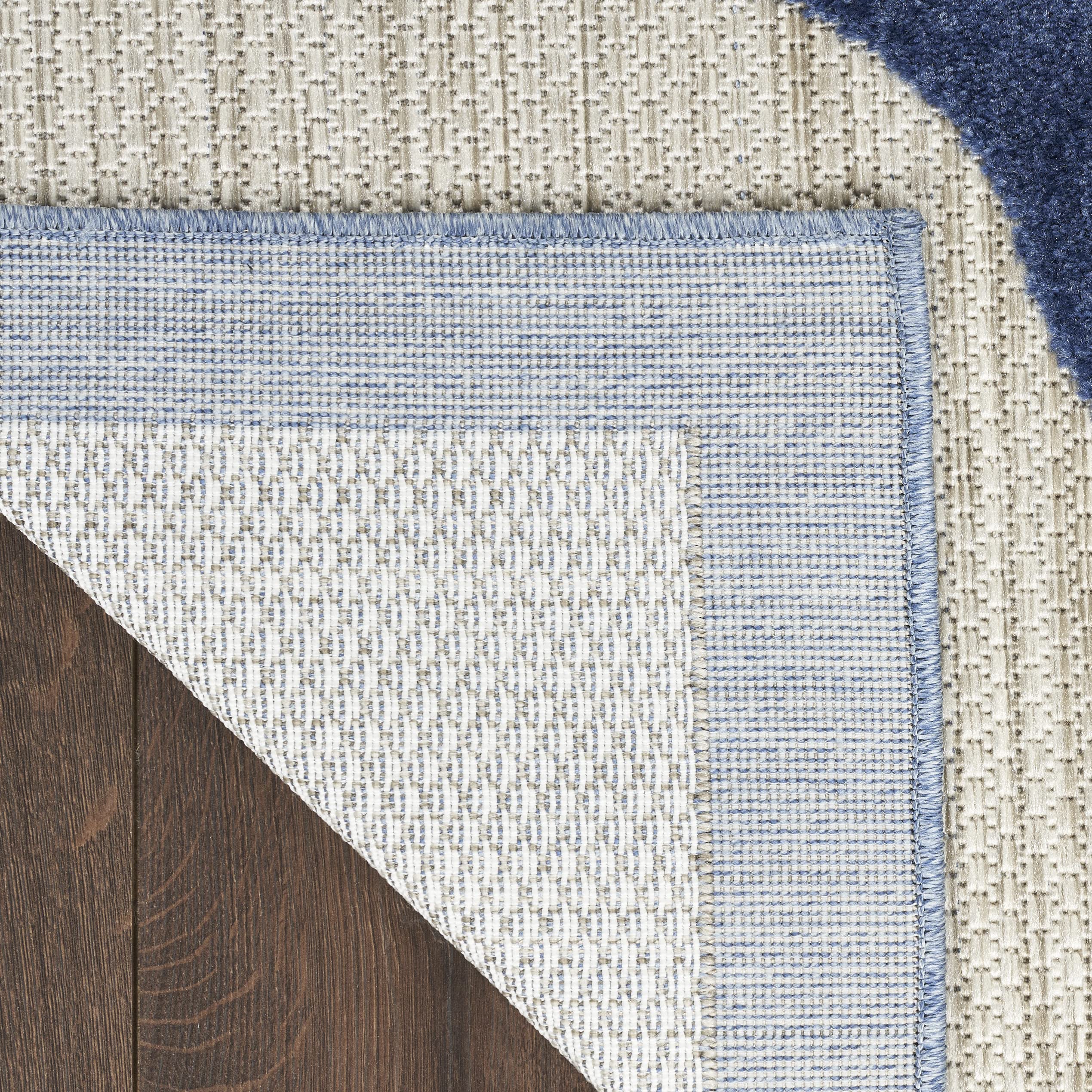Nourison Aloha Indoor/Outdoor Blue/Grey 6' x 9' Area Rug - Easy to Clean, Non-Shedding, Stain Resistant | Perfect for Bedroom, Living Room, Dining Room & Kitchen Decor | Durable for High Traffic Areas & Pet-Friendly Homes