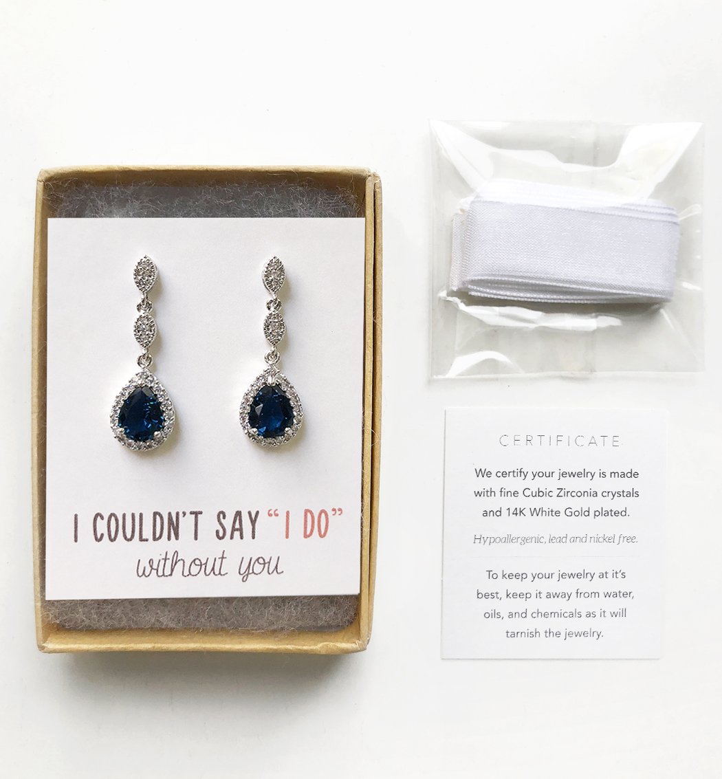 Elegant Blue Sapphire Bridesmaid Jewelry Set - Perfect Gift for Weddings, Bridal Showers & Special Occasions
