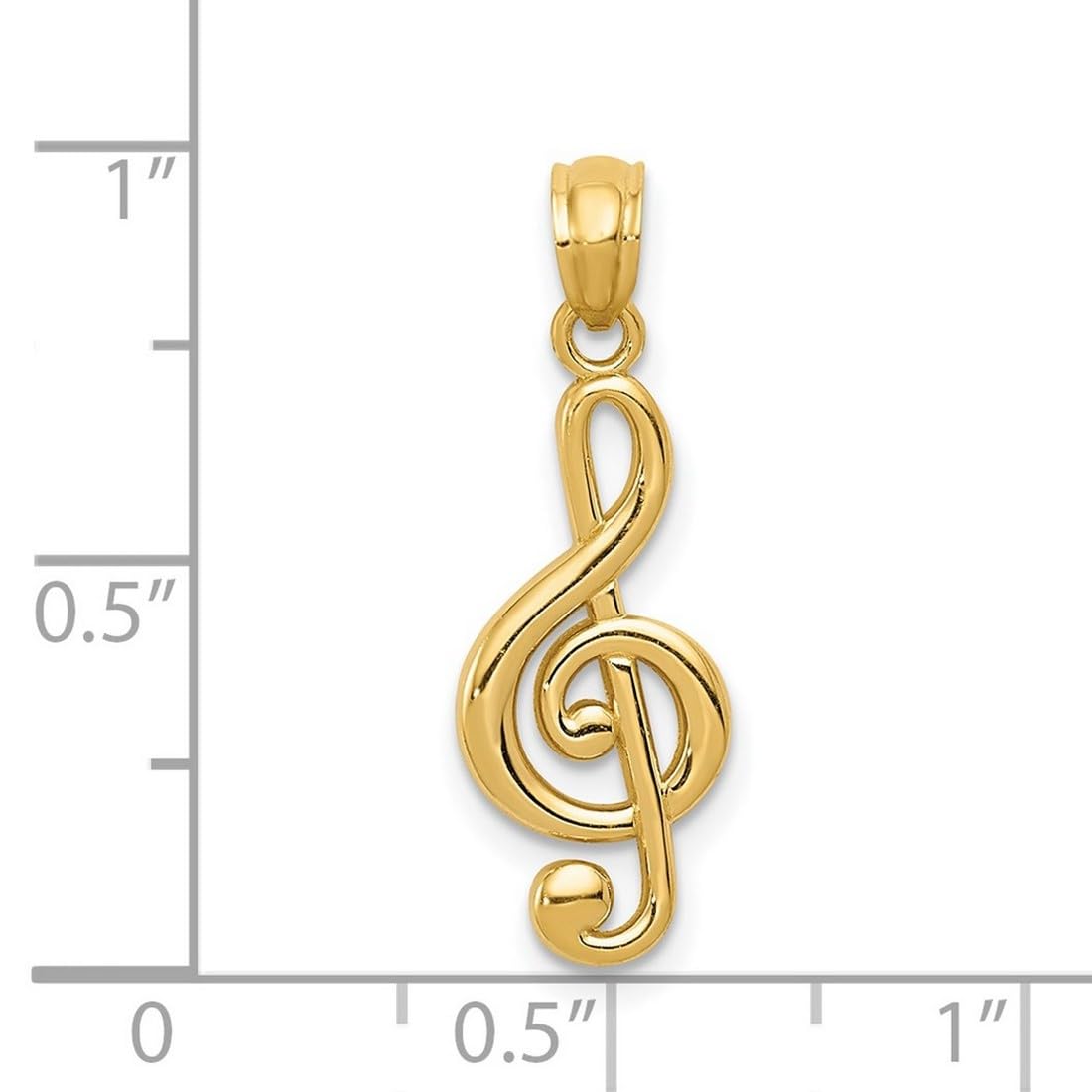 14K Yellow Gold Polished Music Note Pendant Necklace for Women - Elegant Gift for Musicians, Music Lovers & Special Occasions | JewelryWeb