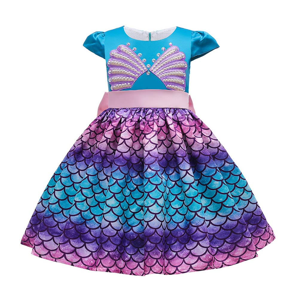 Princess Mermaid Dress Costume for Baby & Toddler Girls | Sparkly Sequin Party Outfit | Perfect for Halloween, Birthday Parties & Dress-Up Play