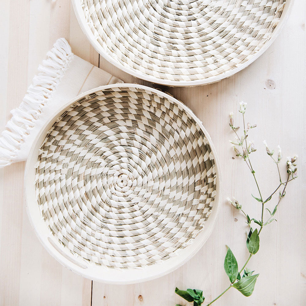 Lola Woven Bamboo Tray - Natural Eco-Friendly Serving Tray for Dining, Kitchen, and Home Decor | Perfect for Entertaining, Snacks, and Organizing Jewelry