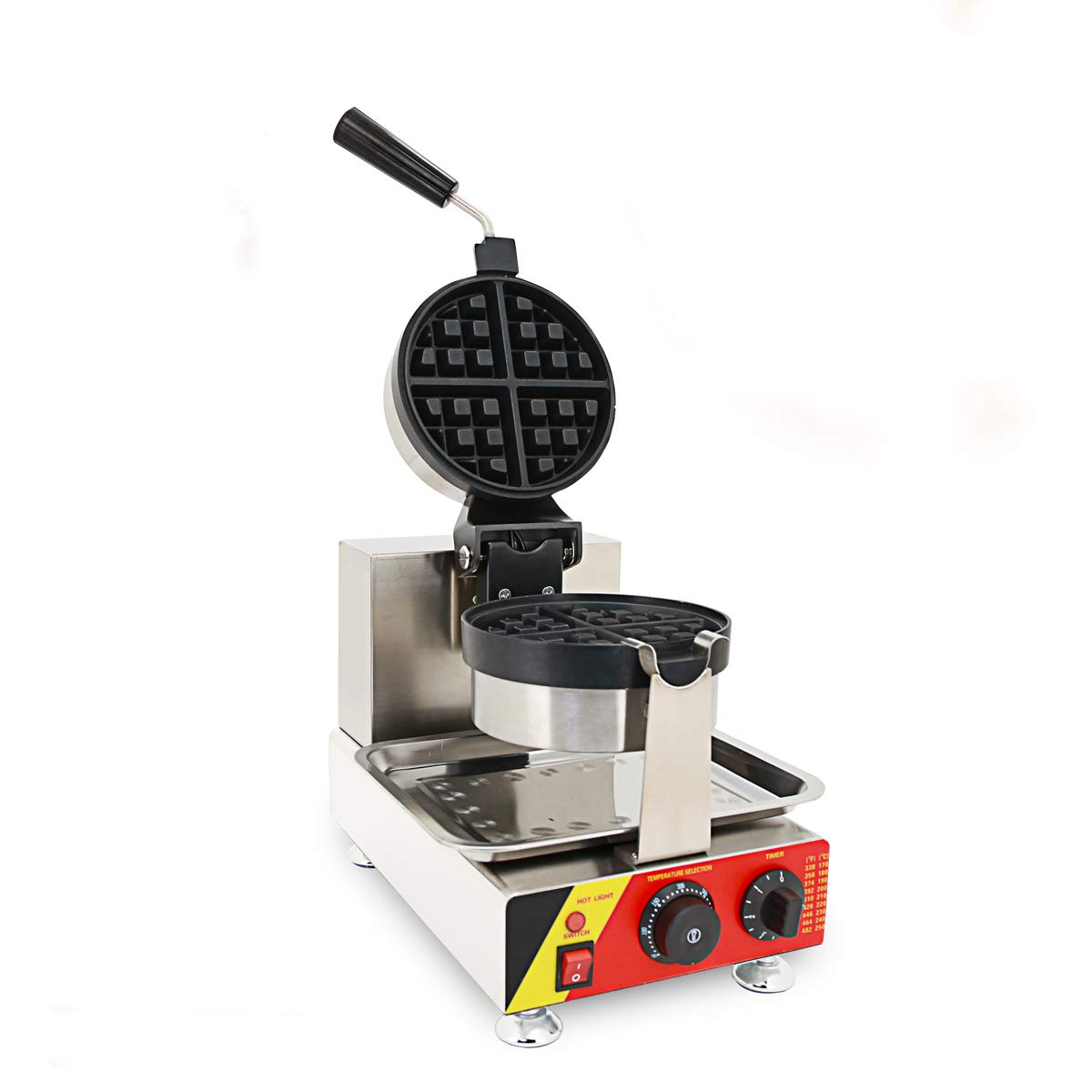 TECHTONGDA Commercial Rotating Belgian Waffle Maker - Nonstick Electric Waffle Iron Machine 110V 1500W for Restaurants, Cafes & Breakfast Buffets - Perfect for Making Crispy Belgian Waffles at Home or Business