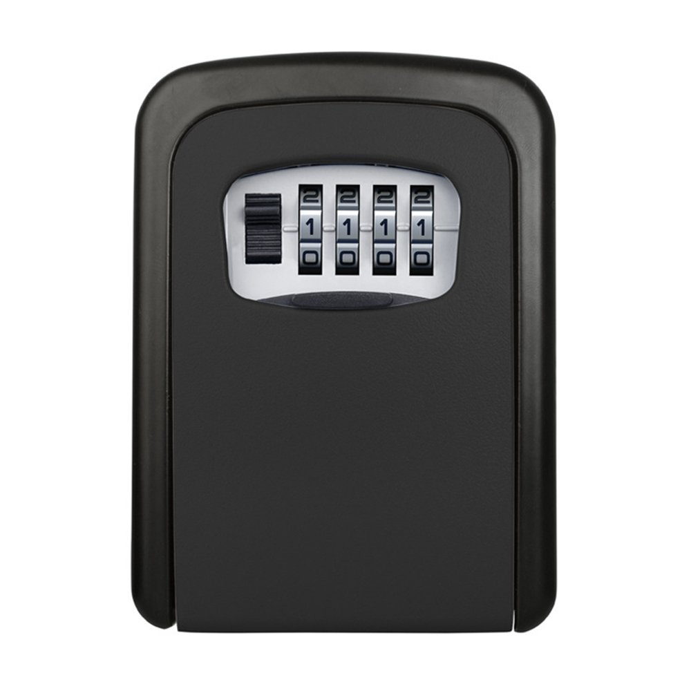 ELEOPTION 4 Digit Combination Key Lock Box - Secure Wall Mount Key Safe for Home, Office, Car & Outdoor Use | Weatherproof Key Storage with Digital Code Lock (Black) - Perfect for Vacation Rentals, Airbnb Hosts & Property Management