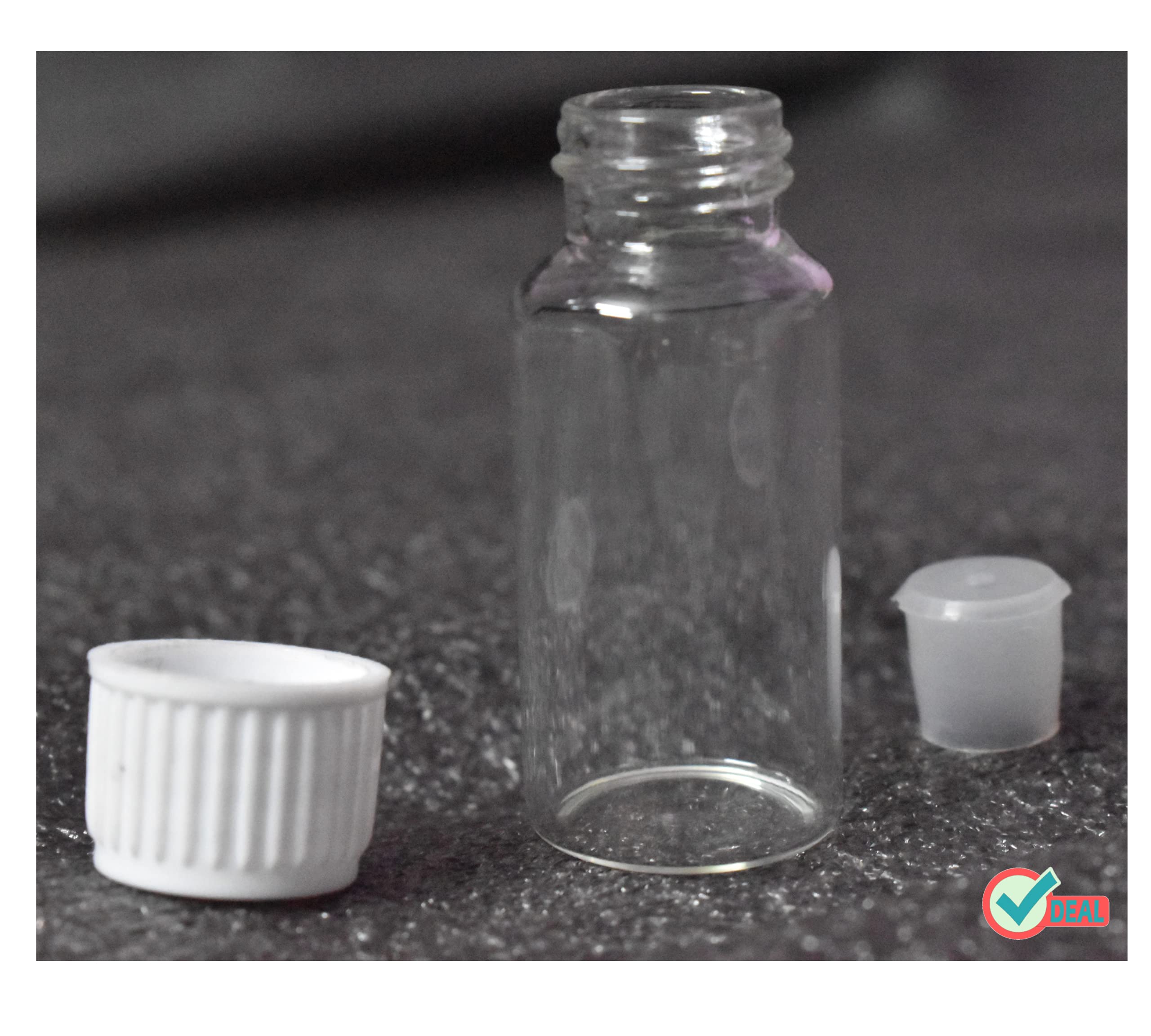 RITEDEAL 15ml Borosilicate Glass Bottles - Clear Transparent Essential Oil Storage Containers (10-Pack) with Screw Caps & Dropper Plugs - Perfect for DIY Essential Oils, Aromatherapy, and Liquid/Powder Storage