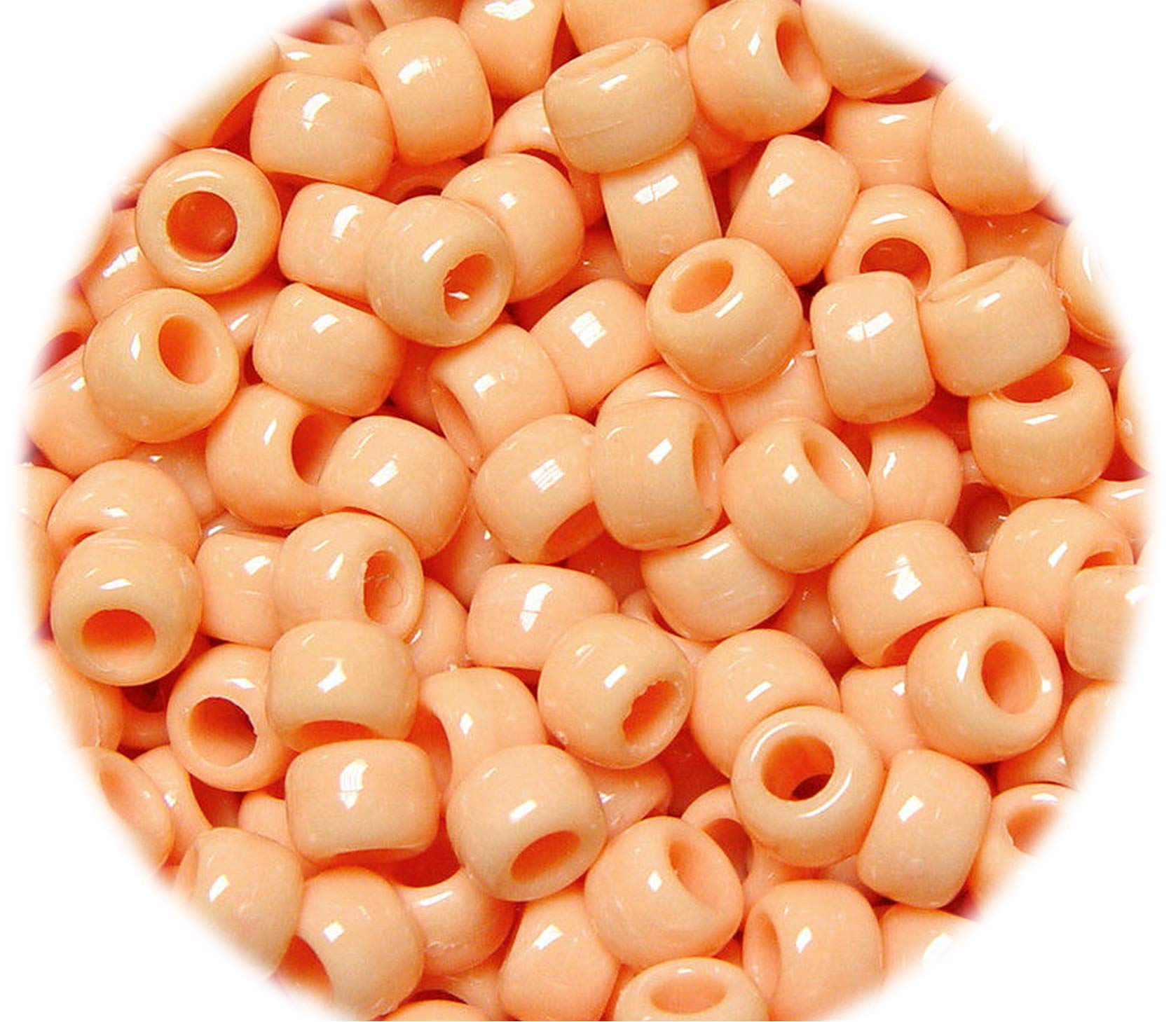 500 Sand Color 9x6mm Pony Beads for Jewelry Making - DIY Bracelet Necklace Craft Supplies - Kids School Church VBS Camp Activities - Fun Arts & Crafts Project by InnaBest JL-0352-S