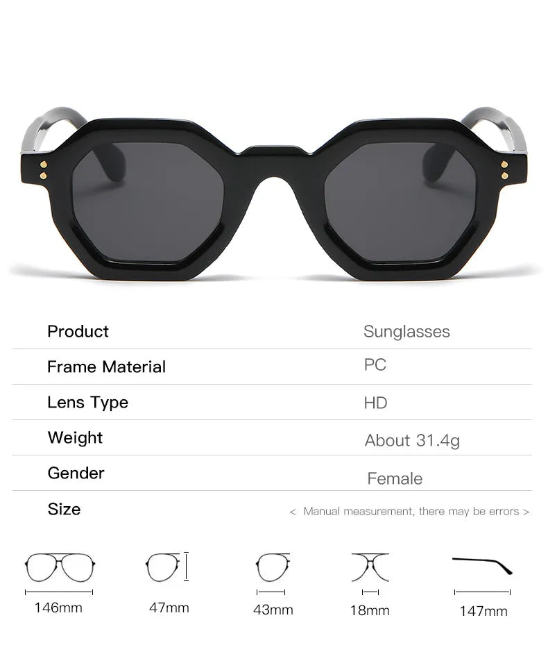 CCspace Unisex Full Rim Polygon Plastic Eyeglasses 56891 - Trendy Geometric Frame for Men & Women - Perfect for Work, Reading & Fashion Accessories