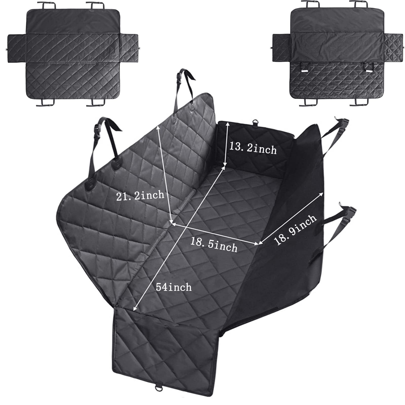 Waterproof 600D Heavy Duty Dog Car Seat Cover - Scratch Proof, Nonslip Pet Hammock for Cars, Trucks & SUVs | Durable Soft Back Seat Protector for Pets - Perfect for Travel, Daily Commute & Outdoor Adventures