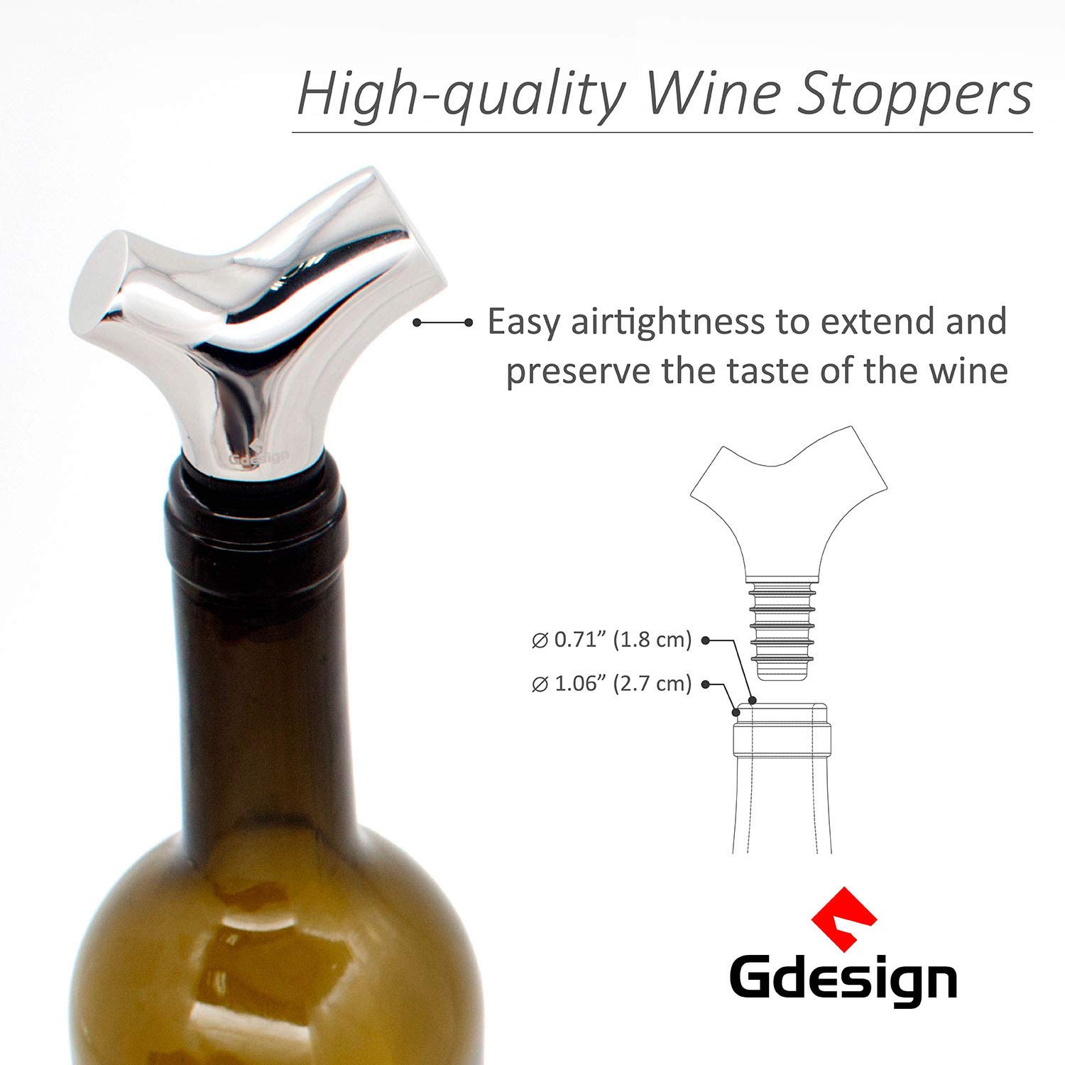Premium 304 Stainless Steel Y-Shaped Wine Bottle Stopper - Silver Triangular Design with Airtight Seal | Easy to Clean & Reusable | Perfect for Red Wine, White Wine, Champagne & Home Bar Accessories