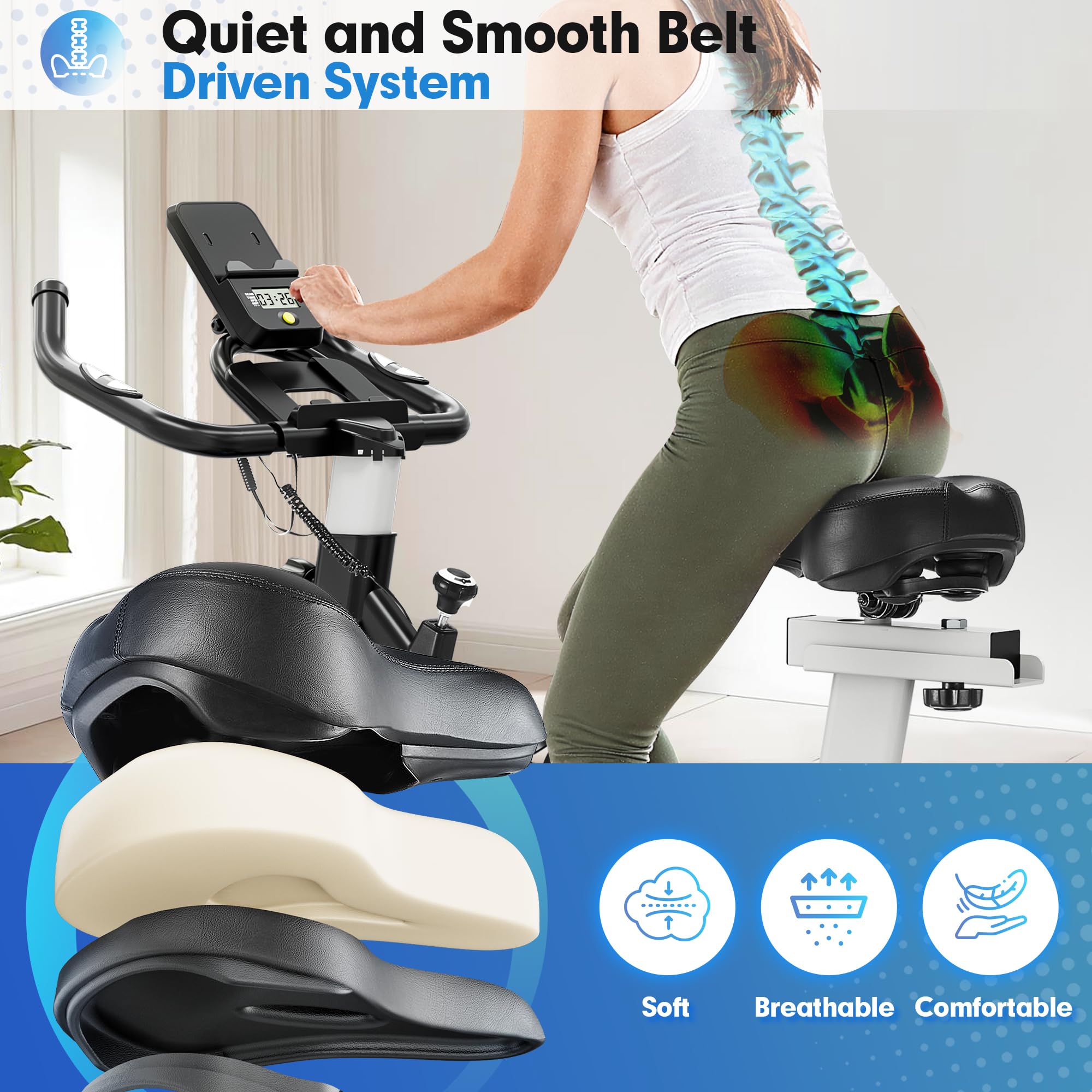 LABGREY Indoor Cycling Bike - Stationary Exercise Bike with Heart Rate Monitor & Comfortable Seat Cushion | Quiet Home Cardio Workout Equipment for Weight Loss & Fitness Training | Perfect for Home Gym, Apartment Workouts & Spin Classes