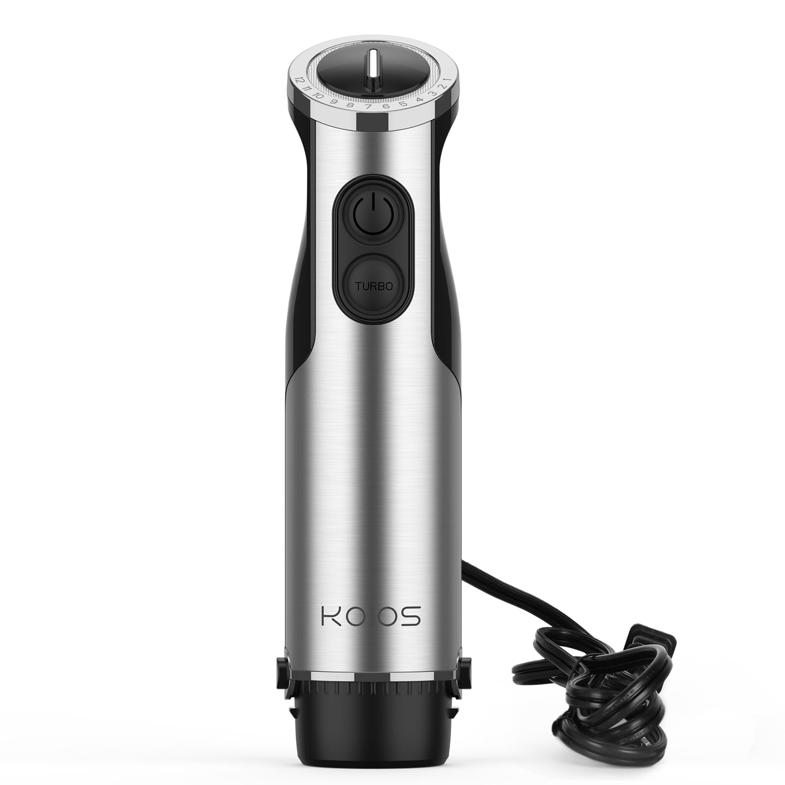KOIOS Hand Blender Replacement Motor Part - Black & Silver Stainless Steel Attachment for Smoothies, Soups & Baking (Compatible with Most Hand Blenders)