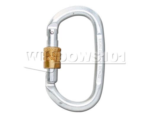 Liberty Mt Oval Hard Steel Screw Gate Locking 30kN Carabiner - Heavy Duty Climbing Carabiner for Rock Climbing, Hiking, Camping & Outdoor Safety Gear