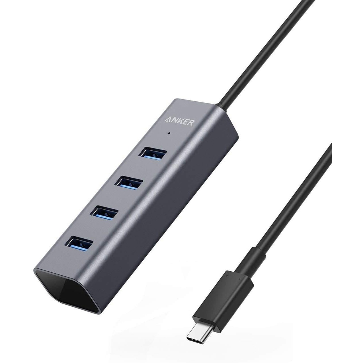Anker USB C Hub 4-in-1 - Aluminum USB C Adapter with 4 USB 3.0 Ports - Compatible with MacBook Pro/Air 2021-2017, Chromebook, Dell XPS, Samsung Galaxy S9/S8 - Perfect for Home Office, Travel & Multi-Device Connectivity