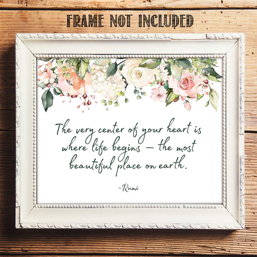 TJ Originals Motivational Wall Art - 11x14 Unframed Rumi Quotes Print for Home & Office Decor