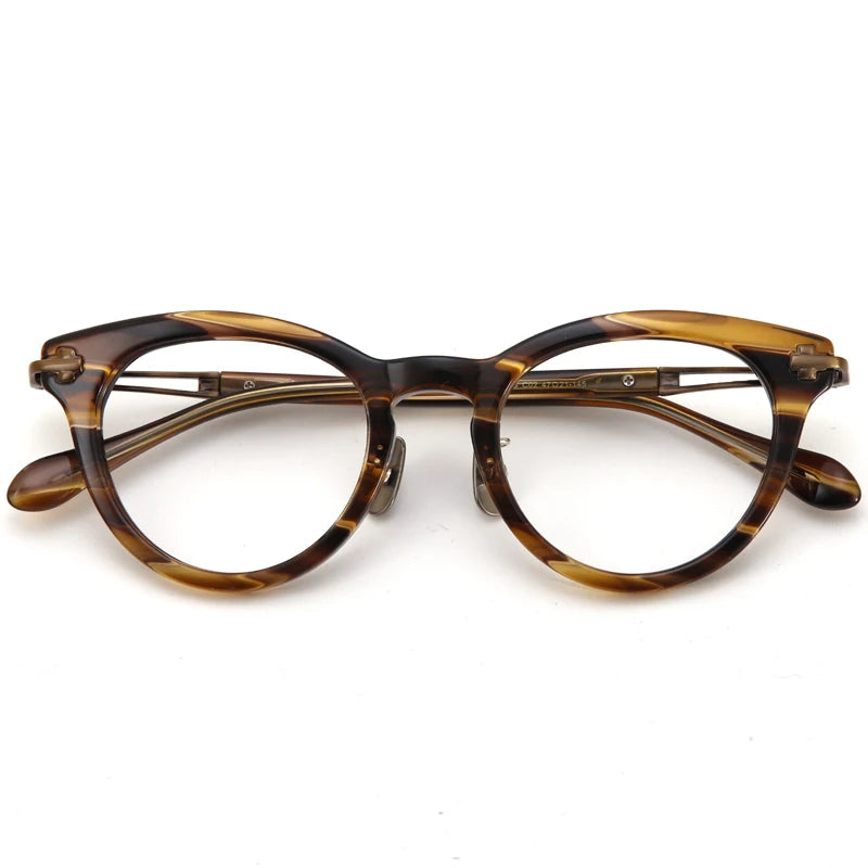 Aror Unisex Full Rim Oval Round Acetate Titanium Eyeglasses 39546 | Lightweight & Durable Frames for Men & Women | Perfect for Reading, Work & Everyday Use