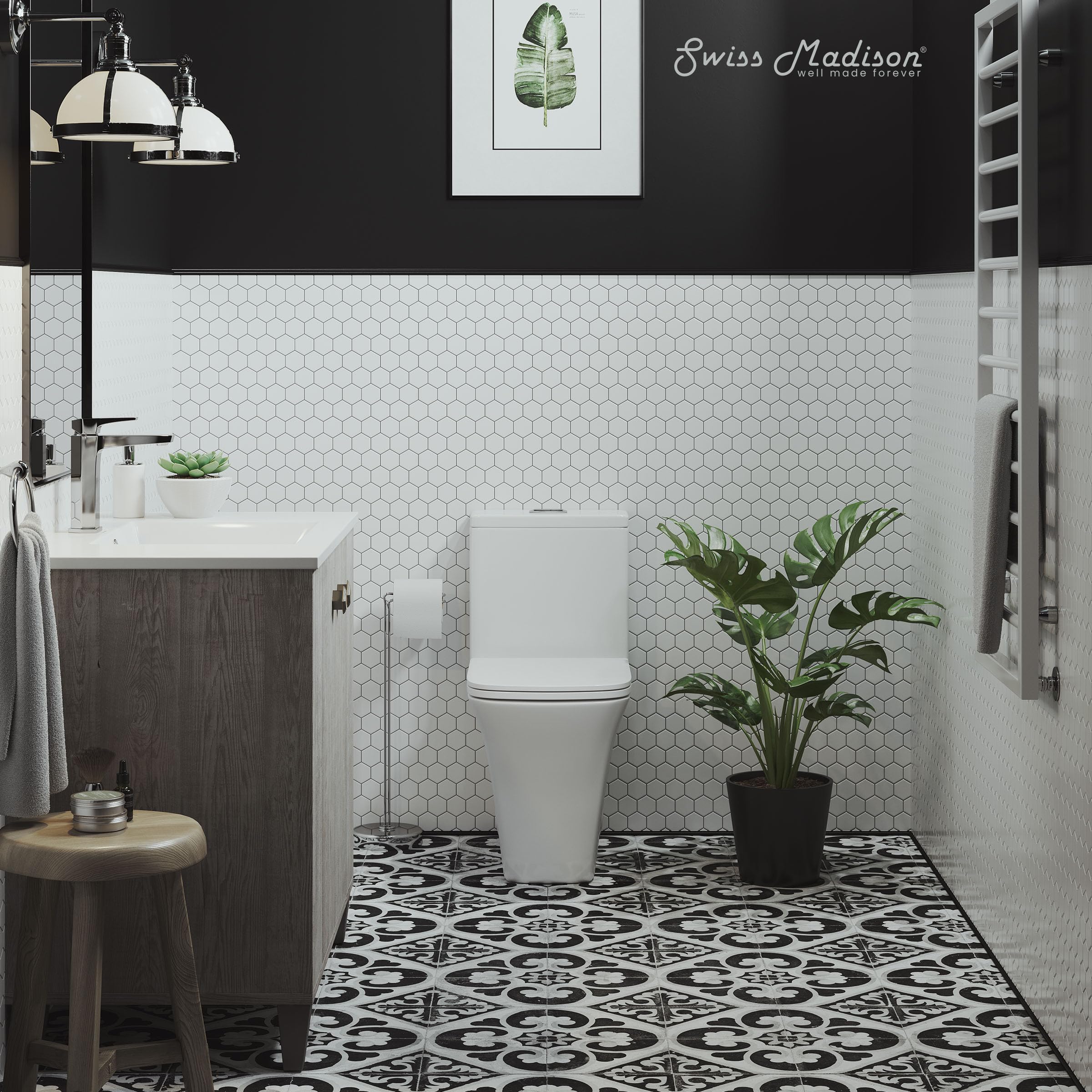 Eclair One-Piece Square Toilet with Dual-Flush Technology (0.8/1.28 GPF) - Water Saving Modern Bathroom Solution for Small Spaces & Contemporary Homes