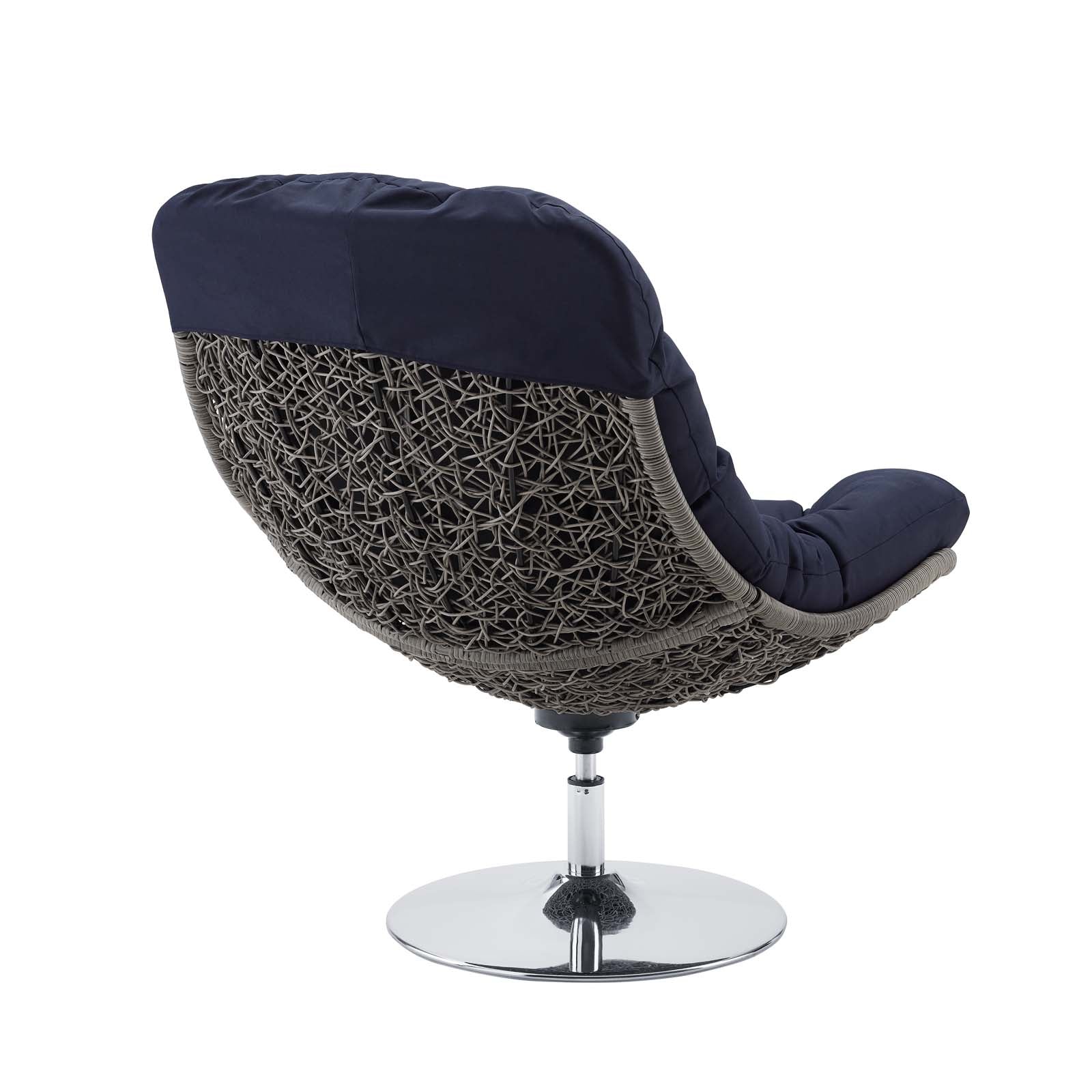 Brighton Wicker Rattan Swivel Lounge Chair for Outdoor Patio - Comfortable & Durable Garden Furniture - Perfect for Poolside, Deck, or Backyard Relaxation