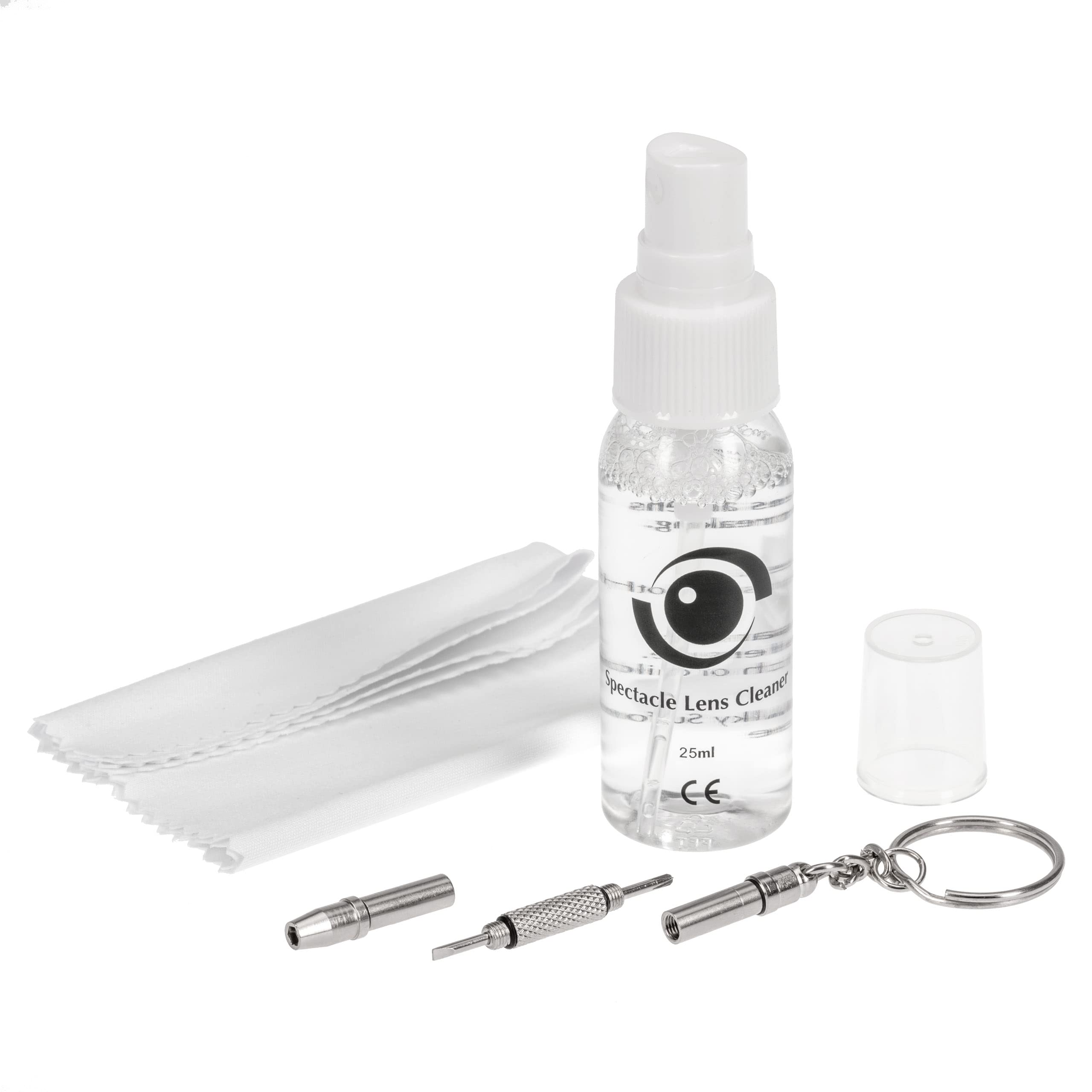 Premium Eyeglass Lens Cleaner Kit - Safely Clean Glasses, Sunglasses, Watches & Screens - Includes Lens Repair Tool, Cleaning Solution & Microfiber Cloth - Perfect for Travel, Office & Daily Eye Care