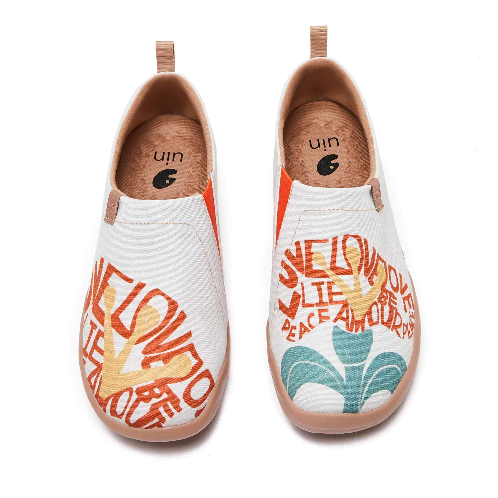 UIN Women's Slip On Sneakers - Comfortable Knit Loafers with Hand-Painted Art Design | Soft Casual Walking Shoes for Women | Perfect for Work, Travel & Everyday Wear