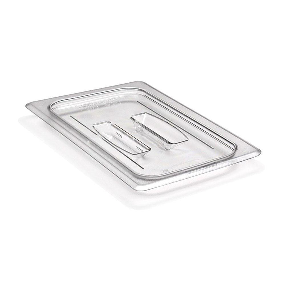 Cambro 40CWCH135 1/4 Size Clear Camwear Food Pan Lid with Handle - Durable Plastic Cover for Commercial Kitchens, Catering, Buffets & Food Storage