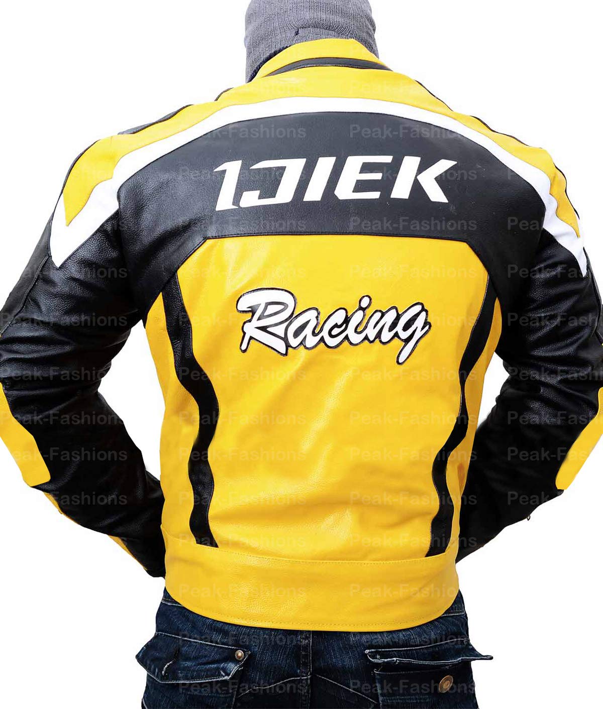 Men's Dead Rising 2 Chuck Greene Biker Yellow Motorcycle Faux Leather Jacket - Cosplay Costume & Halloween Outfit for Video Game Fans