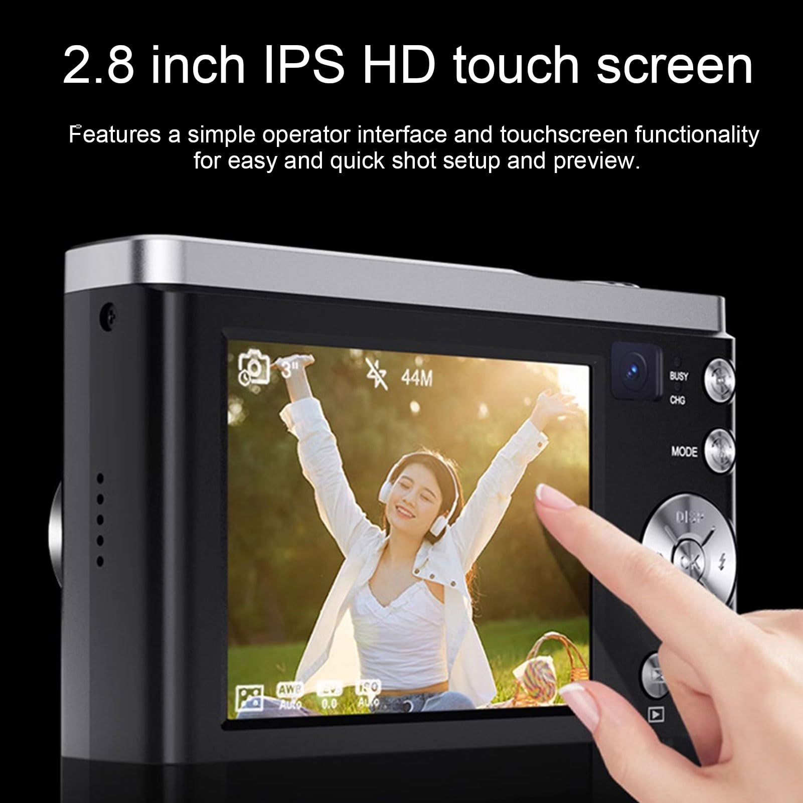 5K Digital Camera 16MP + 12MP Vlogging Camera with 10x Optical Zoom | Autofocus Anti-Shake Compact Travel Video Camera with Flash & 2.8