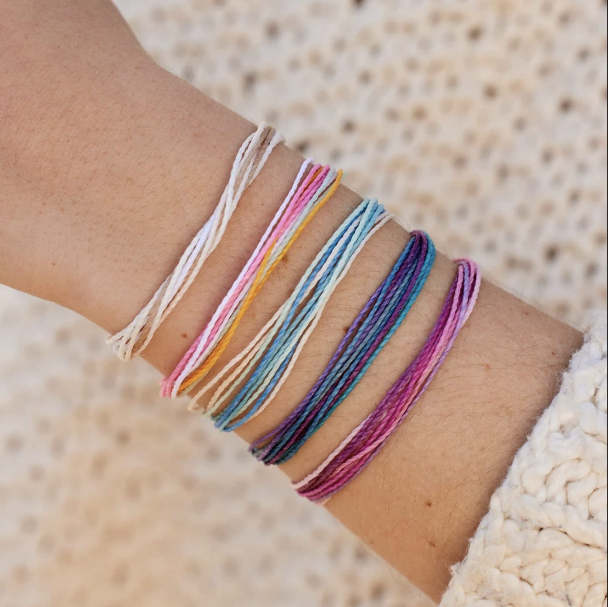Pura Vida Spring Daze Friendship Bracelets - Pack of 5 Stackable Beaded Bracelets for Women | Adjustable Beach Bracelets Set | Perfect for Summer Outfits, Gifts & Boho Fashion Accessories