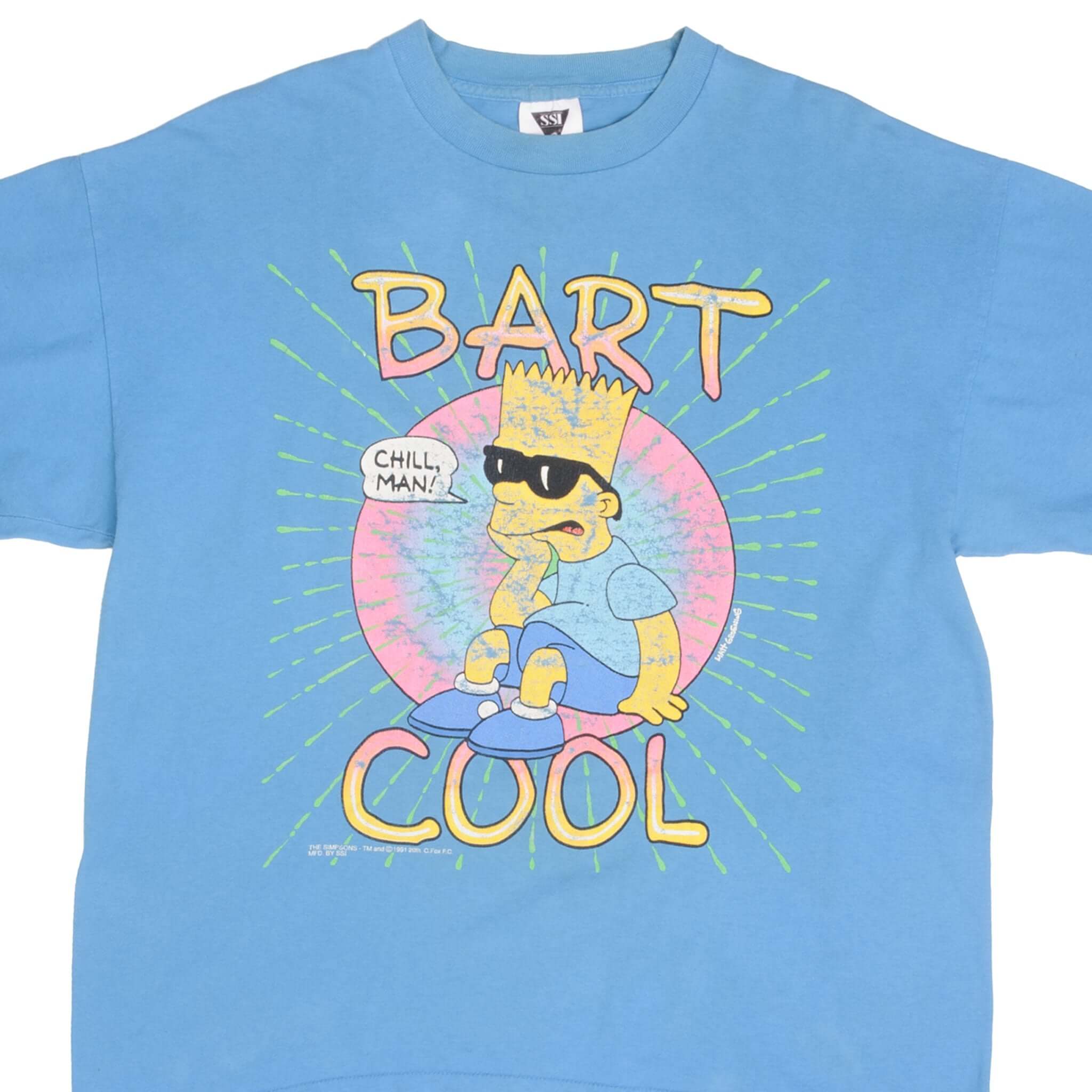 Vintage Bart Simpson Cool Graphic Tee Shirt 1991 Retro Cartoon T-Shirt Size XL Made in USA - Perfect for Casual Wear, Cosplay, and 90s Nostalgia Fans