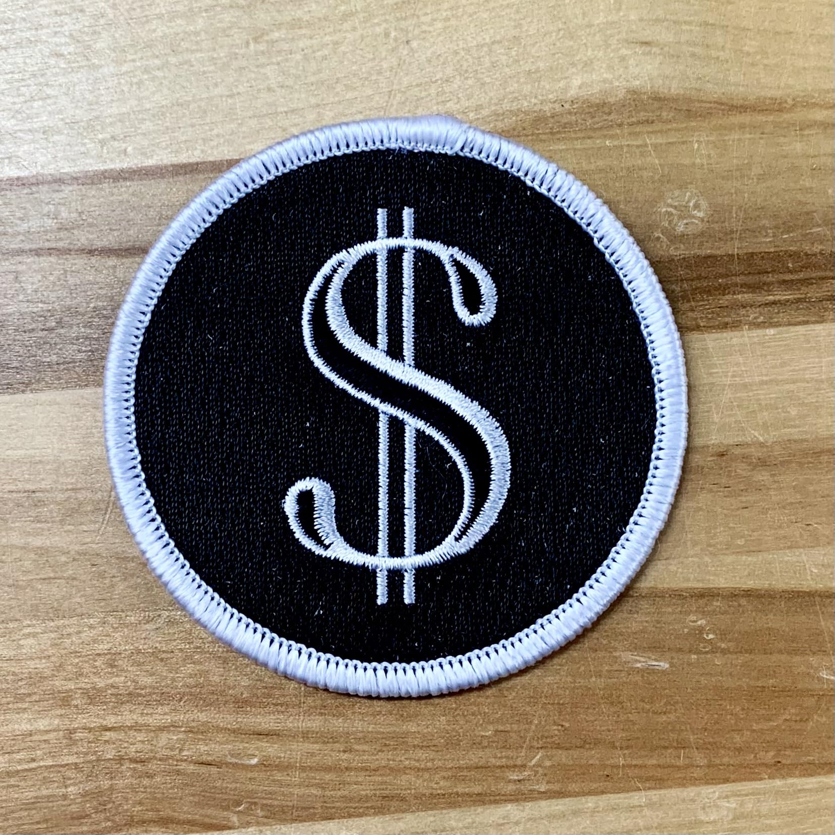 Money Cash Embroidered Iron-On Patch - Dollar Sign Wealth Symbol for DIY Clothing, Jackets, Bags & Costume Design