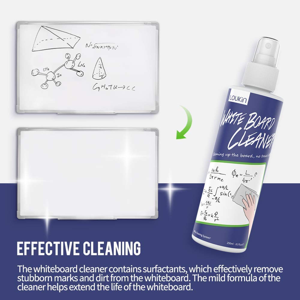 Loukin Whiteboard Accessories Bundle - Non-Toxic Whiteboard Cleaner Kit (8.5 fl oz) with Magnetic & Adhesive Marker Holder | Perfect for Office, Classroom & Home Organization