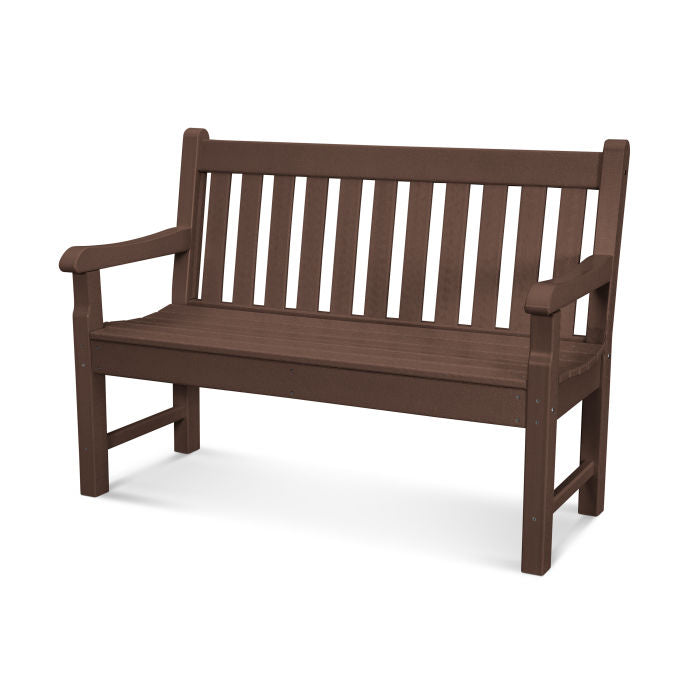 POLYWOOD Rockford 48-Inch Outdoor Bench - All-Weather Resin Wicker Patio Furniture for Garden, Deck, Poolside & Backyard (Use for Seating, Decor, and Relaxation in Outdoor Spaces)