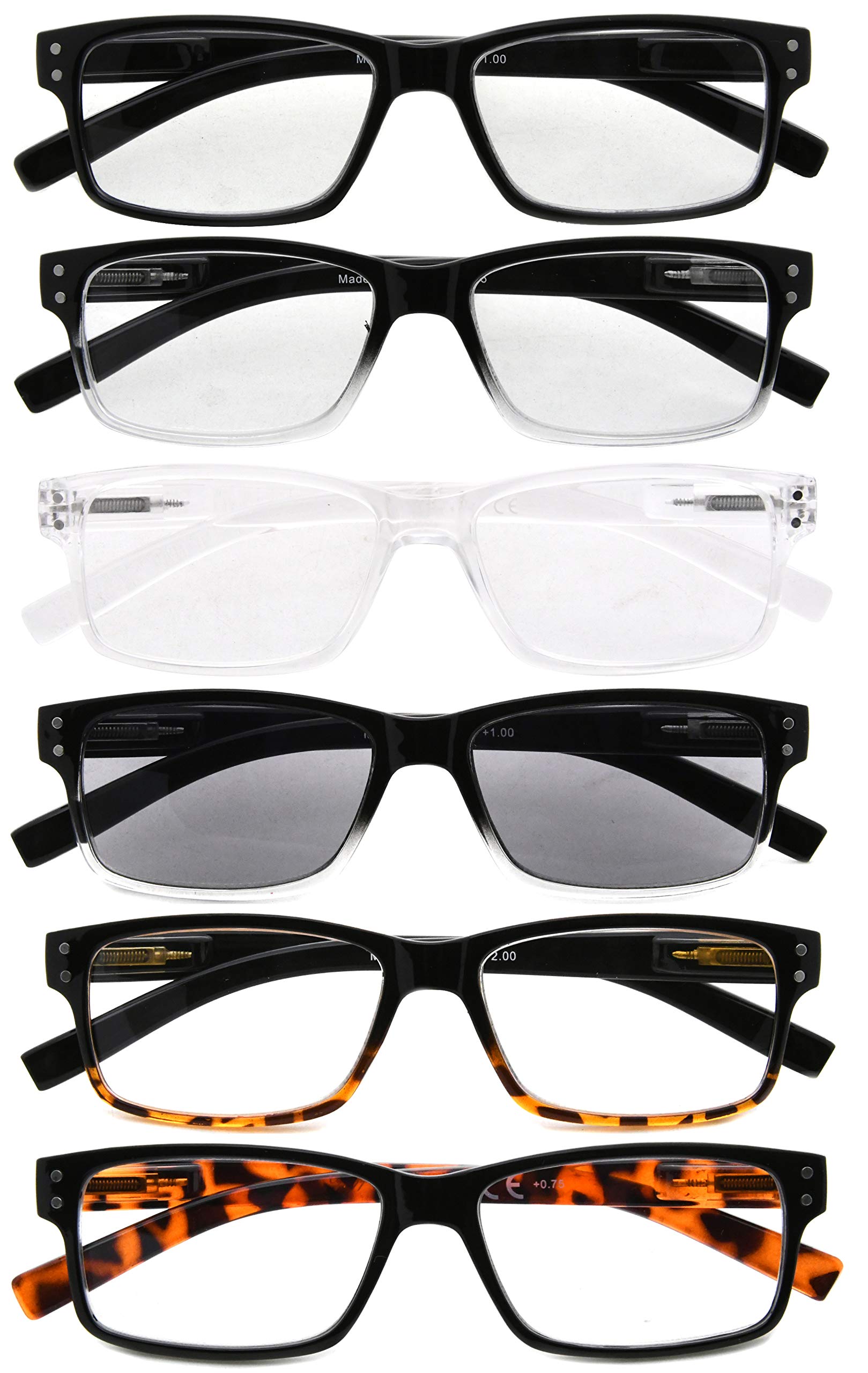 CessBlu Multipack Reading Glasses for Men & Women - Lightweight Readers for Computer, Office, and Daily Use