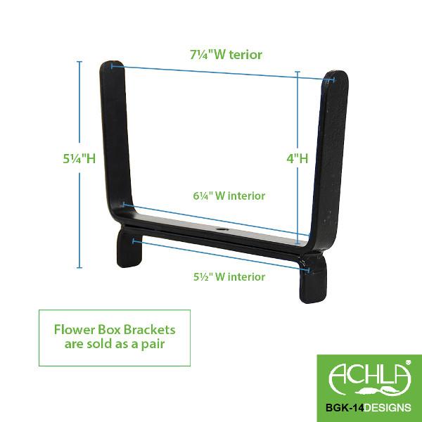 Achla Designs BGK 13 & BGK 14 Heavy Duty Rail Brackets - Sturdy Metal Hanging Hardware for Shelves, Fences & Garden Structures - Perfect for Home Organization & Outdoor Projects