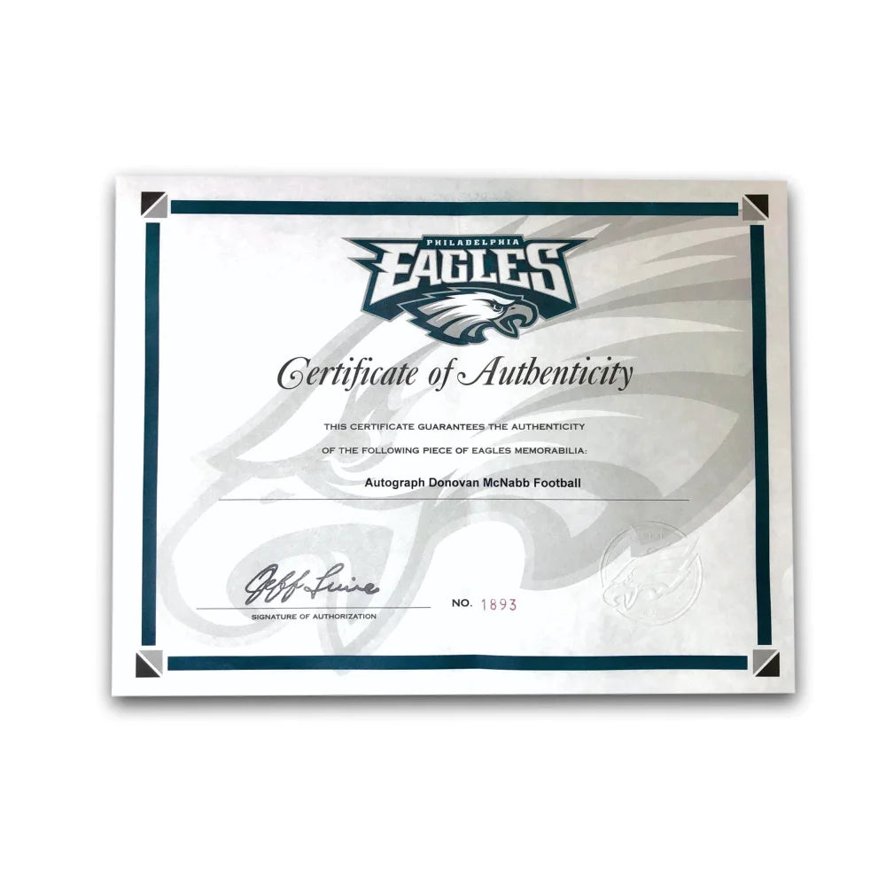 Authentic Donovan McNabb Signed Philadelphia Eagles Football with COA - Perfect for NFL Memorabilia Collectors and Eagles Fans