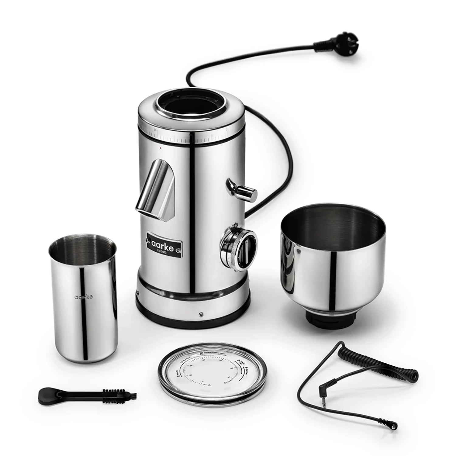 Premium Aarke Flat Burr Coffee Grinder - Stainless Steel Electric Coffee Bean Grinder for Espresso, French Press & Drip Coffee - Perfect for Home Baristas & Coffee Enthusiasts