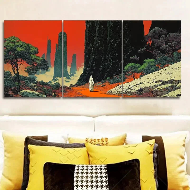 3-Piece Strange Planet Wall Art Set - Framed Canvas Prints 40x60cm (16x24in) | High Quality Australian Made Wall Decor | Ready to Hang | Perfect for Living Room, Bedroom & Office Decor