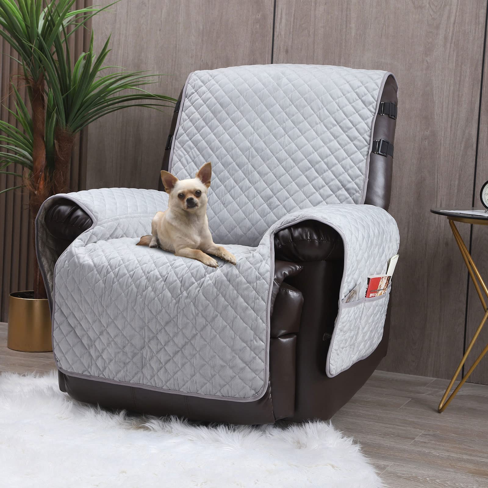 LUFEIJIASHI Velvet Recliner Cover - Non-Slip Waterproof Sofa Protector for Leather Chairs (28
