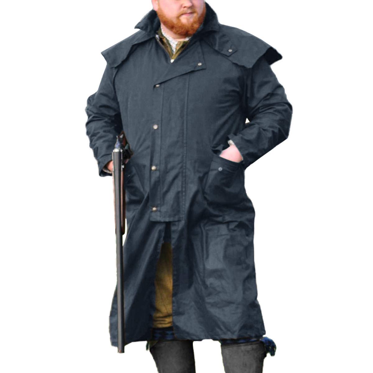 Game Wax Stockman Long Cape - Navy XL for Outdoor Adventures