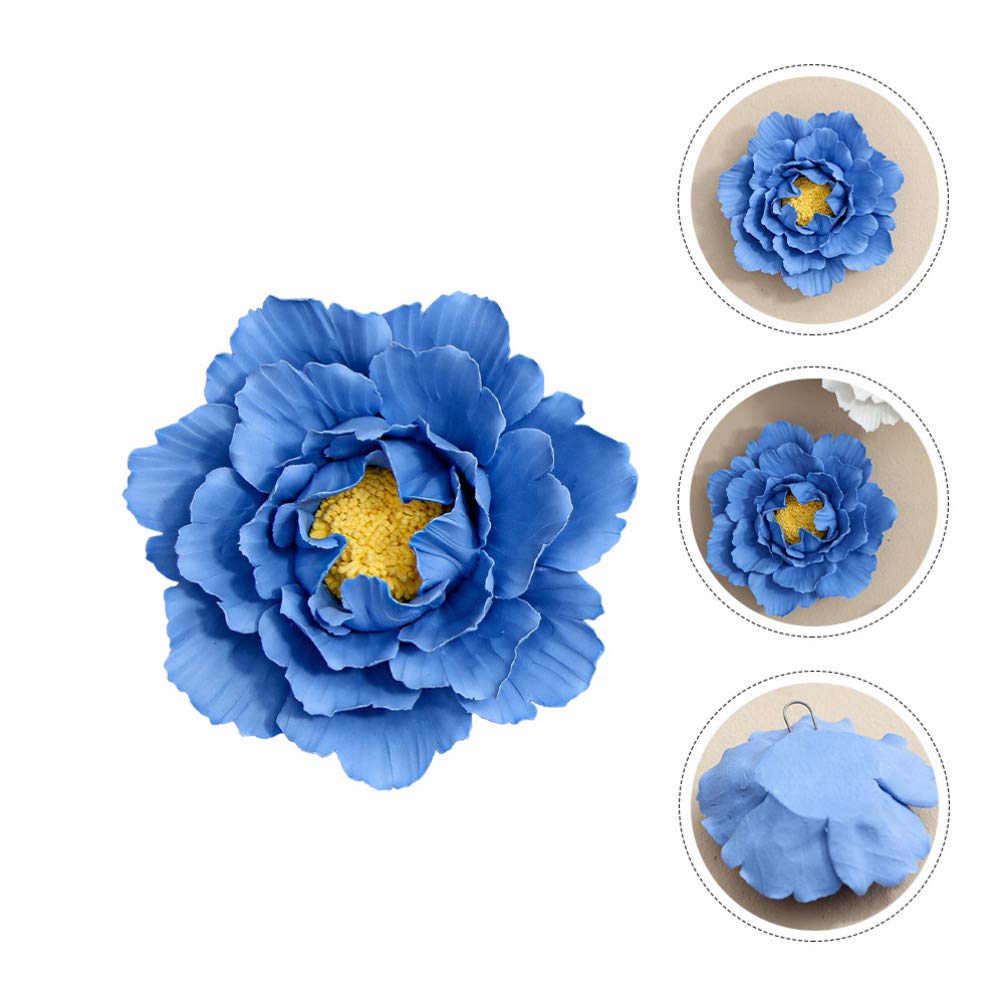 WINOMO Handmade 3D Ceramic Peony Flower Wall Art - Elegant Home Decor for Living Room, Bedroom, Hallway | Perfect Wall Mount Background for Wedding, Party & Interior Design
