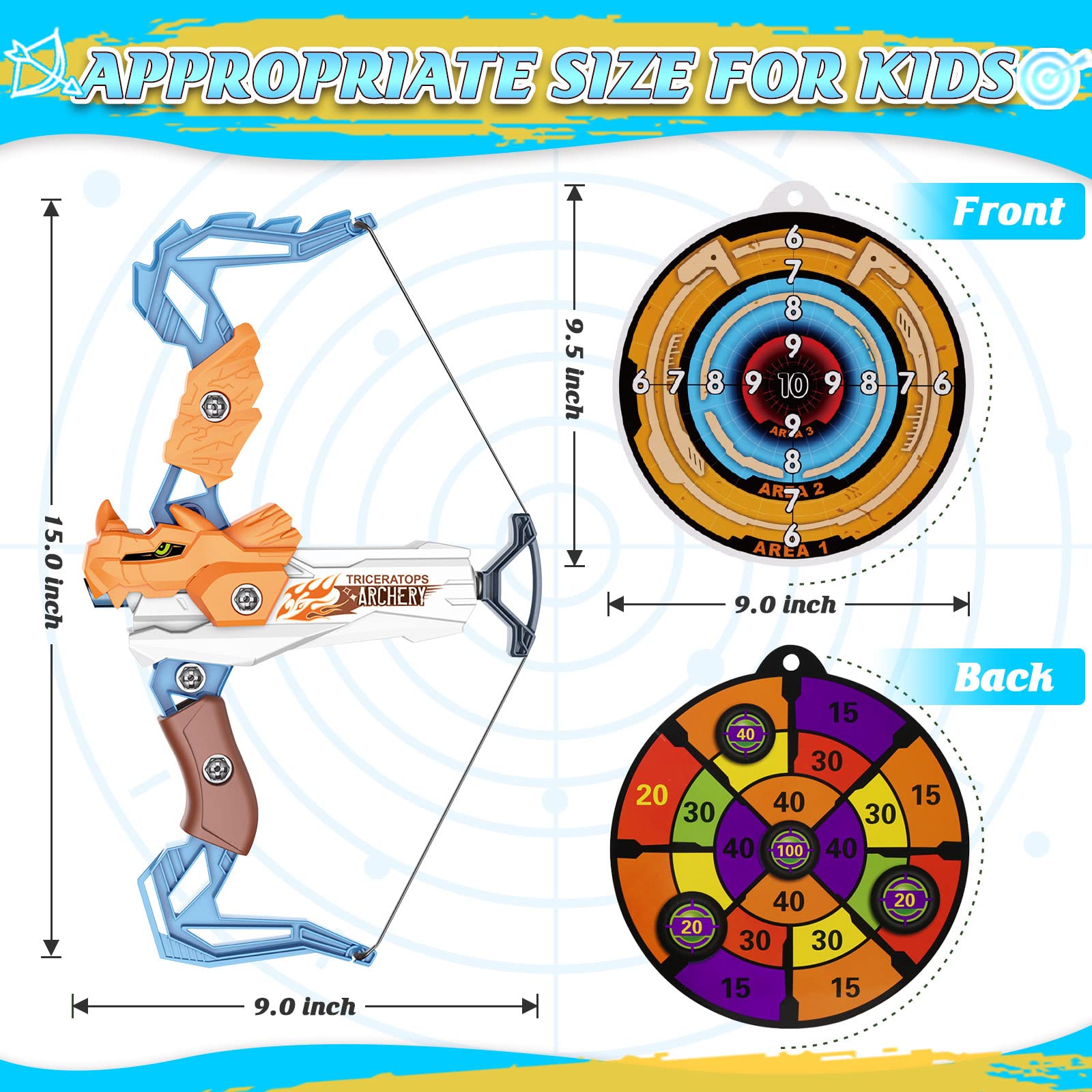 Kids Archery Set with Bow & 20 Suction Cup Arrows - Safe Outdoor Toy for Boys & Girls Ages 4-8 | Birthday Gifts, Backyard Games, Pretend Play & Outdoor Activities