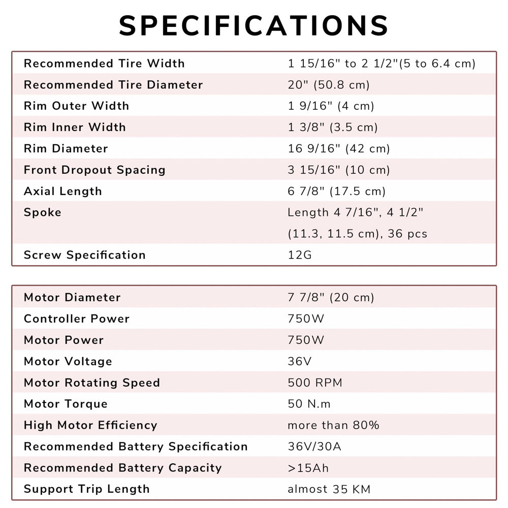 36V 750W 20