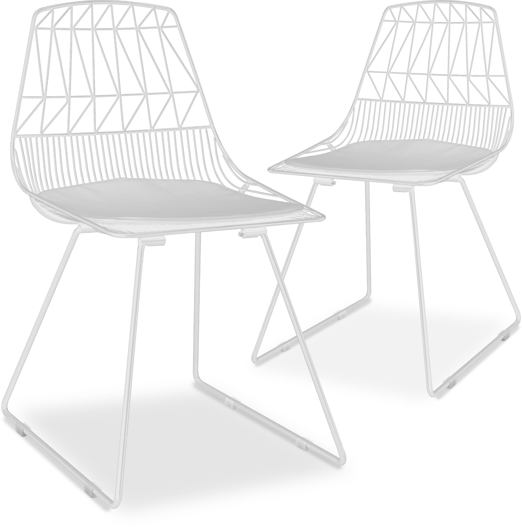 Adore Décor Vivi Dining Chair Set of 4 - French White Upholstered Side Chairs for Kitchen, Dining Room & Breakfast Nook - Elegant Farmhouse Style Seating