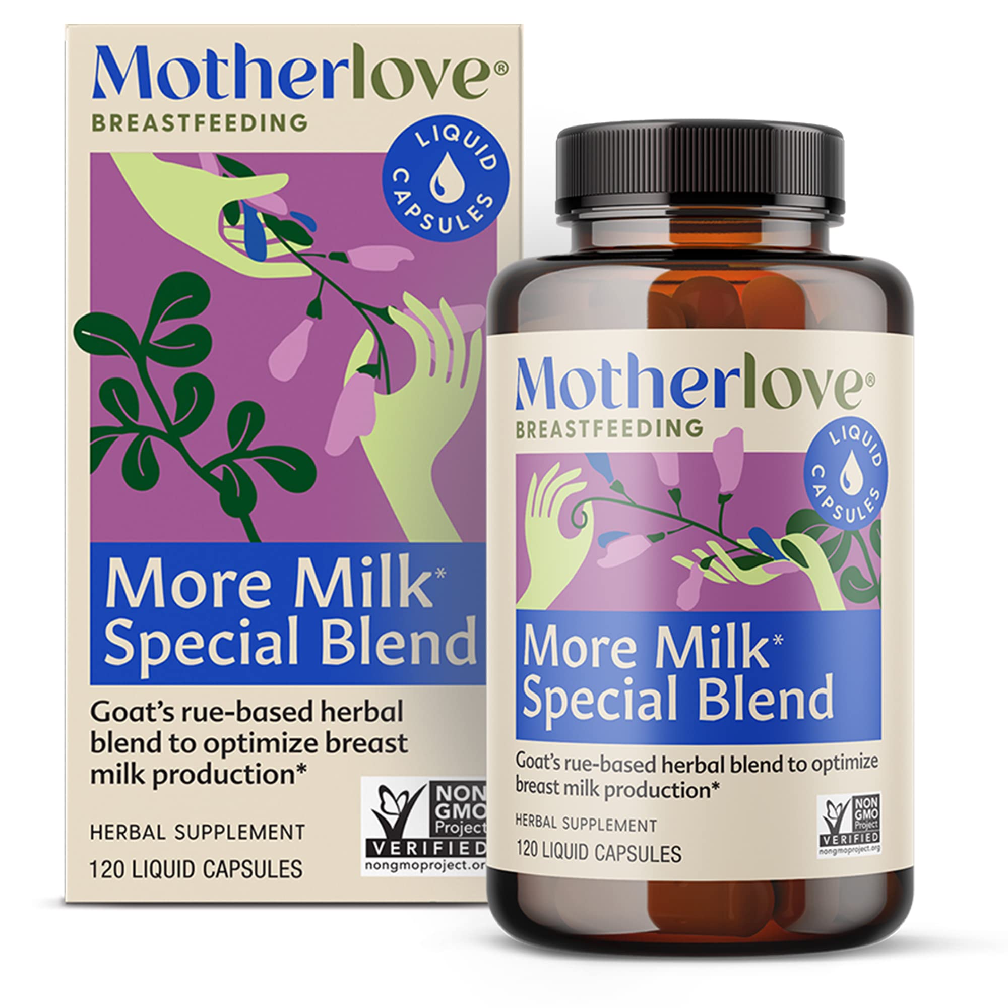 Motherlove More Milk Special Blend (120 Liquid Caps) – Organic Herbal Lactation Supplement with Goat’s Rue to Increase Breast Milk Supply & Support Breast Tissue – Non-GMO, Vegan, Kosher, Soy-Free – Ideal for Nursing Mothers & Postpartum Breastfeeding Support