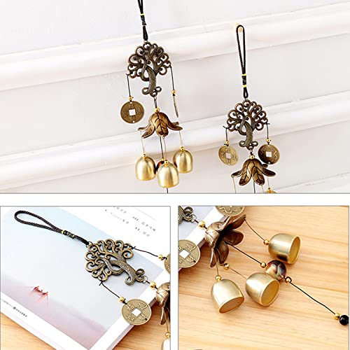Hooshing Metal Wind Chimes for Outdoor Decor - Feng Shui Fortune Tree Bells with Lucky Charms for Home, Garden, Patio & Yard | Perfect Hanging Gift for Relaxation & Positive Energy