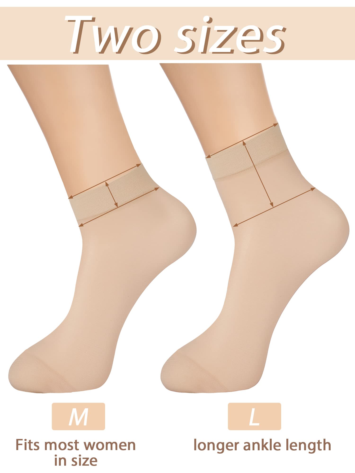Geyoga 12 Pairs Women's Sheer Ankle Socks - Thin Nylon Transparent No-Show Socks for Dress Shoes & Casual Wear - Breathable Comfort for Work, Office & Everyday Outfits