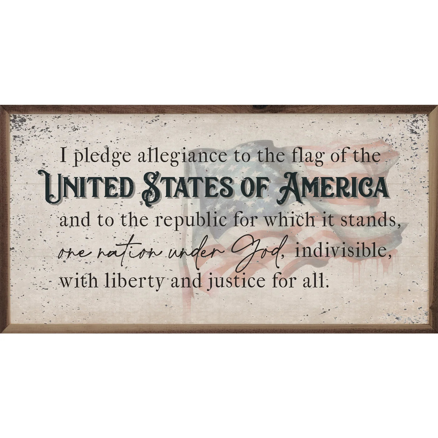 Vintage Distressed American Flag Wood Framed Wall Art - Patriotic Home Decor for Living Room, Office & Man Cave