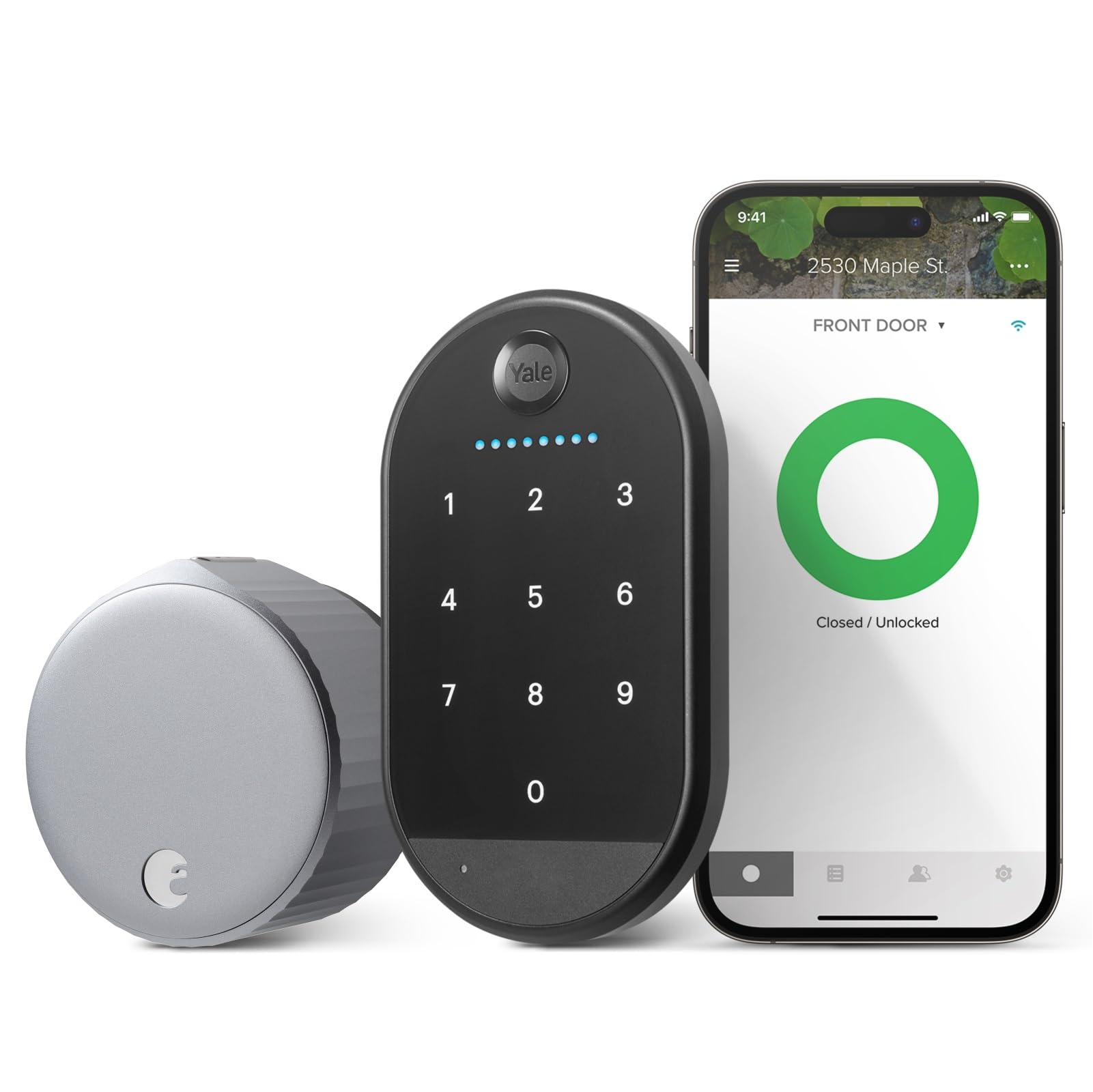 August Wi-Fi Smart Lock with Keypad by Yale - Keyless Entry, Remote Access & Auto-Lock - Perfect for Home Security & Vacation Rentals (Silver)