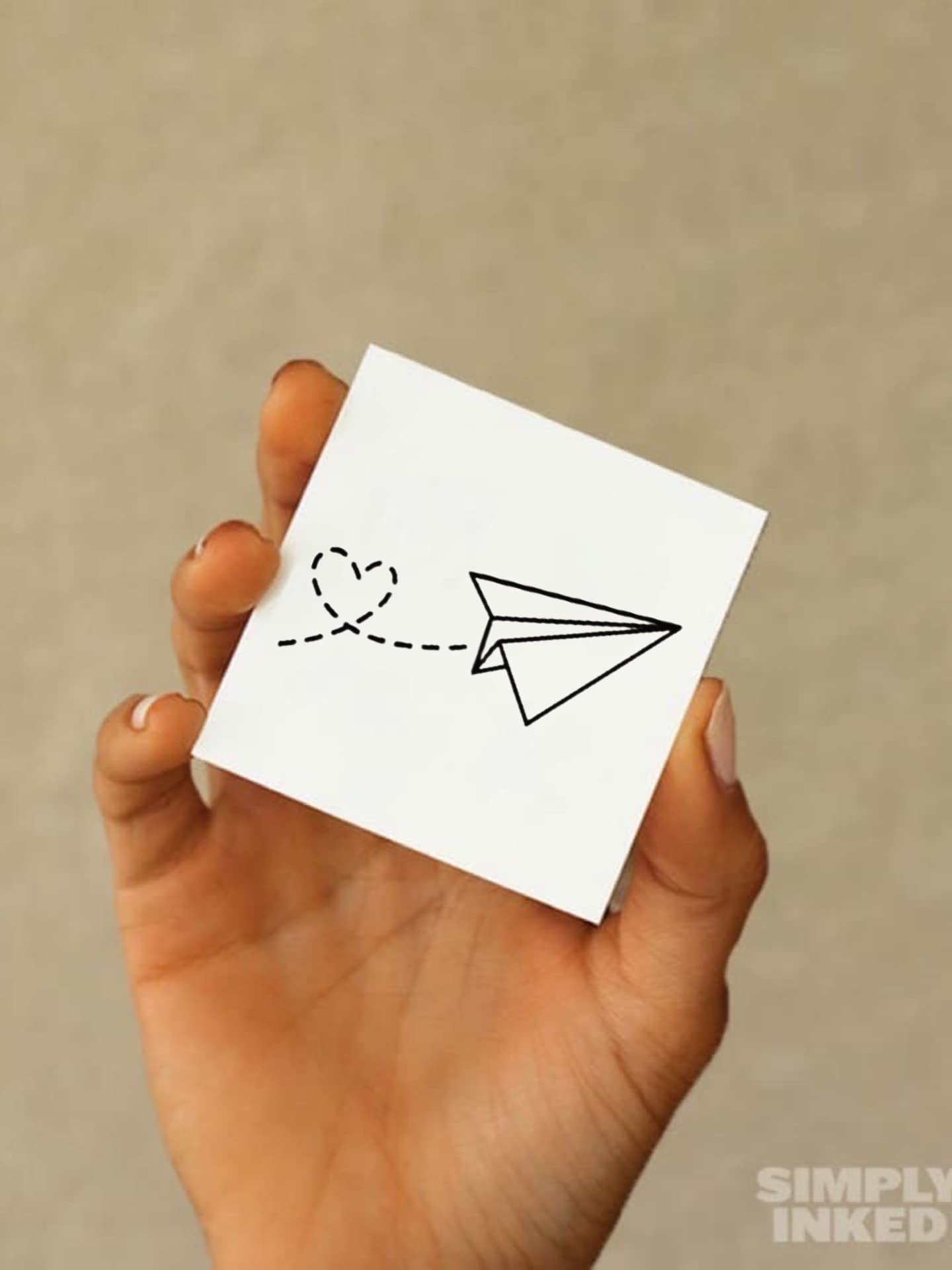 Simply Inked Mini Paper Plane Temporary Tattoo - Waterproof Fake Tattoos for Women, Men, Girls & Boys - 2x2 Inch Blue & Black Body Art Stickers - Perfect for Parties, Festivals, Travel & Everyday Wear